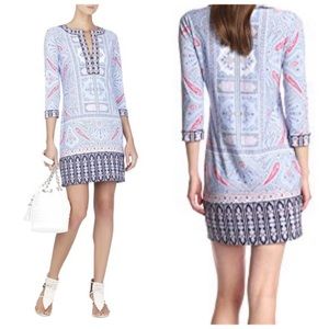 BCBG “Hayden” 3/4 length shift mini dress
